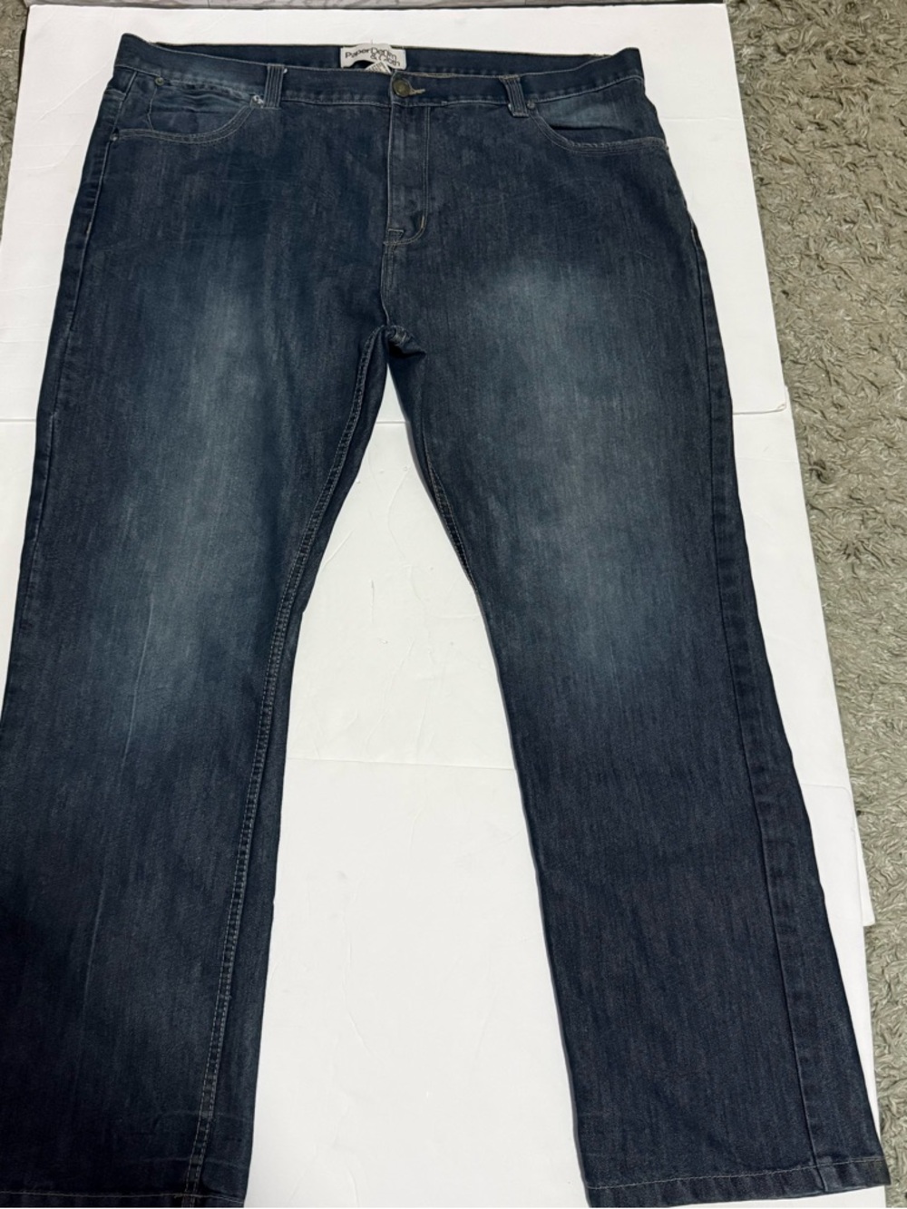 Paper Denim & Cloth Men's 44x32 Straight Leg Jeans Dark Blue midrise